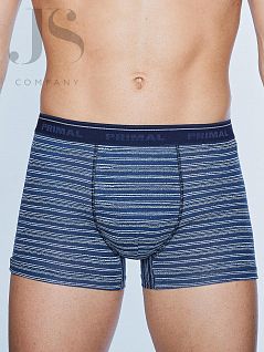 Эластичный комплект боксеров чёрно-серые "в крестик" цвета джинс и синие "в полоску" PRIMAL JSPRIMAL B200 (3 шт.) boxer blu/jeans/nero