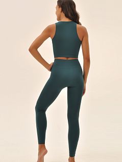 Женские легинсы из микрофибры плотной вязки MY VOMY_PA799 Emerald Изумрудный