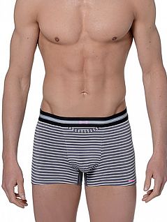 Мужские трусы боксеры с серо-белой полоской HOM Preppy 01058cZ7