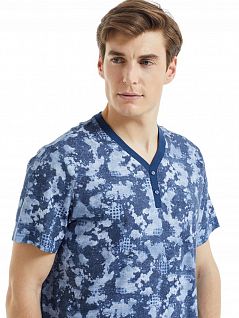 Мужская пижама из хлопка и модала LTBS30826 BlackSpade джинсовый