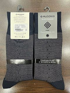 Набор теплых носков с ромбовидным принтом LT23155 MUDOMAY синий с бордовым (6 пар)
