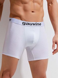 Однотонные боксеры из нежного хлопка белого цвета GAUVINE RTGAU3020-02