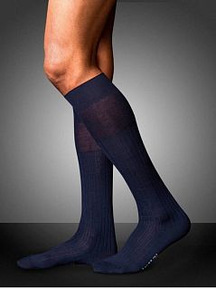 Стильные гольфы из гладкого кашемира и полиамида Falke 15459 № 2 Cashmere (муж.) Темный-синий (6370)