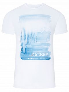 Эластичная мужская футболка с принтом в нежных голубых тонах Jockey 5710211H (муж.) Белый 100