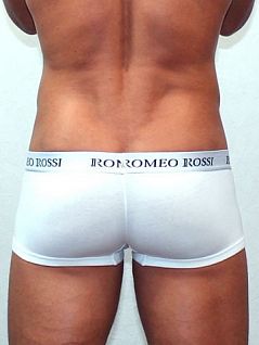 Белые короткие мужские трусы хипсы Romeo Rossi Heaps R5001-1