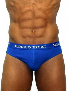 Синие мужские трусы брифы с широкой резинкой Romeo Rossi Briefs R2006-9 распродажа