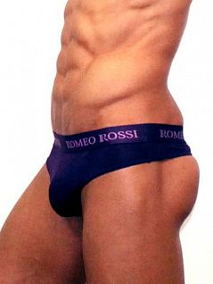Фиолетовые мужские трусы стринги с пояском на резинке Romeo Rossi Thongs R1006-5
