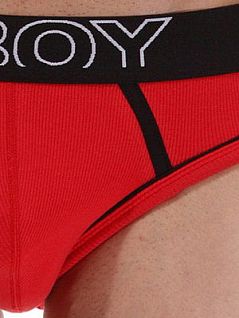 Мужские стильные трусы слипы красные Oboy Ribby 5210c06