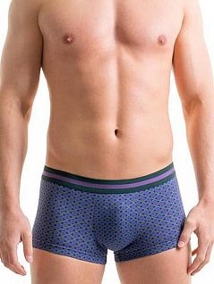 Стильные мужские трусы хипсы темно-синего цвета с принтом HOM Tailoring 40c0233c00RA