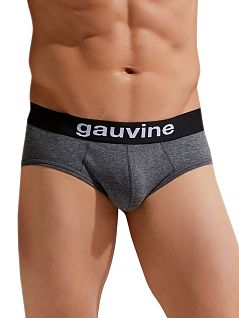 Брифы на черной пришивной резинке темно-серого цвета GAUVINE RTGAU2006-30