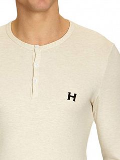Тонкая футболка с шерстью бежевого цвета HOM 03556cS5