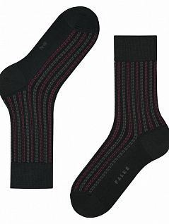 Мужские носки в тонкую полоску с великолепным цветовым блеском Falke 12447 Pin Stripe SO Черный (3000)