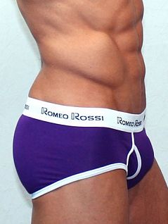 Фиолетовые мужские трусы с удобным гульфиком Romeo Rossi Heaps R366-5 распродажа
