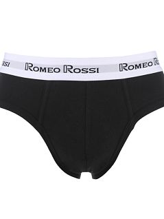 Хлопковые брифы на контрастной резинке черного цвета Romeo Rossi RTRR367-2