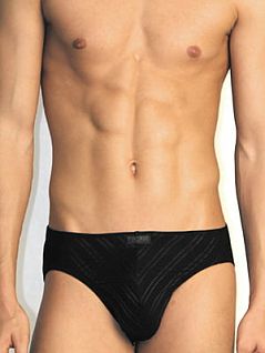 Классические мужские трусы брифы черного цвета в полоску HOM Supreme Cotton 01462cK9