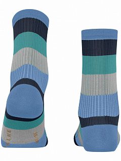 Хлопковые носки в модных цветовых сочетаниях дополненный мелко ребристой структурой FALKE 46427 Blocky Stripe SO Синий 6554