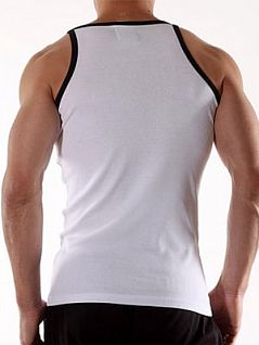 Мужская белая спортивная майка из хлопка Oboy Sport Boys 8042c02