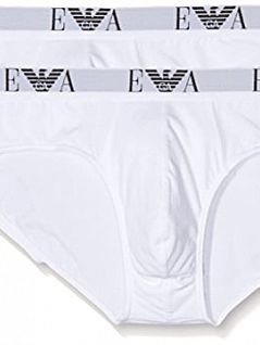 Набор брифов из мягкого хлопка с эластаном (2шт) белого цвета EMPORIO ARMANI 111321CC715c04710