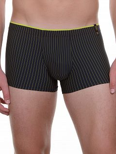 Облегающие мужские трусы боксеры синего цвета в тонкую полоску Bruno Banani Thriller 22011694бруно Синий-лимонный