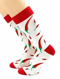 Забавные носки с оригинальным принтом "Красные перчики" Hobby Line 45967