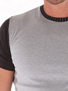 Мужская серая спортивная футболка из хлопка Oboy Sport Boys 8027c03
