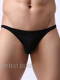 Мужские трусы брифы из мягкой ткани черного цвета ROMEO ROSSI R2001-2