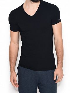 Футболка из модала с добавлением эластана с гладкой фактурой Ermenegildo Zegna н2м800060ез Черный