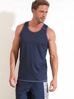 Синяя мужская майка-борцовка из хлопка BlackSpade Home b8054 Navy распродажа