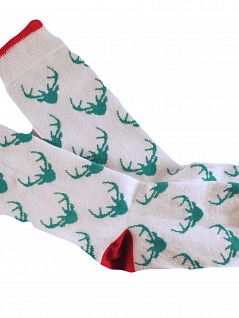 Веселые белые носки унисекс "Dear deer white " Sammy Icon
