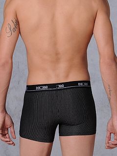 Элегантные мужские трусы в полоску черного цвета HOM ElegantCotton 01753cK9