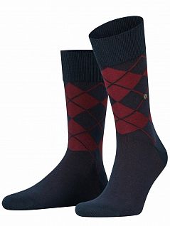 Стильные носки с ромбовидным узором FALKE 21060 Bolton SO (муж.) Темный-синий (6120)