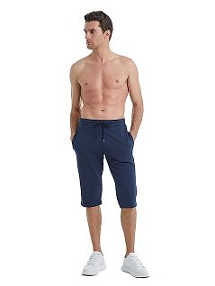 Хлопковые капри на широкой резинке с шнурком LTBS40529 SOLID COLOUR BlackSpade темно-синий