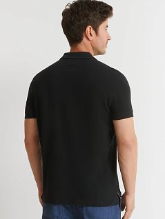 Мужское поло из хлопковой ткани черного цвета Camicissima SPARGI000P80cBLACK