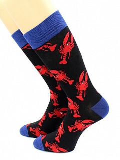 Оригинальные носки с принтом "Морские раки" черного цвета Hobby Line 45934