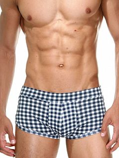 Мужские трусы-хипсы цвет черно-белая клетка Oboy City Boy 5969c12