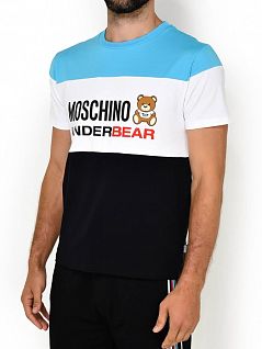 Многоцветная футболка с принтом и надписью бренда Moschino 19188103москино Многоцветный
