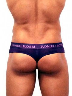 Фиолетовые мужские трусы стринги с пояском на резинке Romeo Rossi Thongs R1006-5