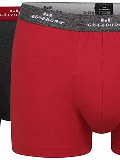Комплект боксеров из эластичной ткани (2шт) GÖTZBURG FG742936/M-XXL Красный/Серый
