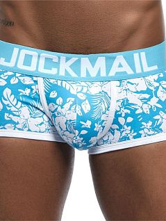 Стильные хипсы на белой резинке голубого цвета JOCKMAIL JM6039-17