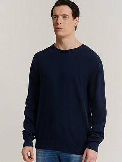 Хлопковый лонгслив на манжетах темно-синего цвета Bikkembergs BMM0801c7010