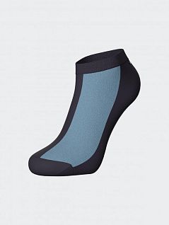 Короткие носки в стиле колор-блок голубого цвета Eden Park FM-1723A46-BLK35