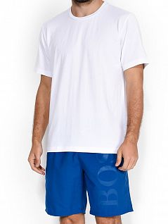 Белая мужская футболка прямого силуэта из легкого хлопка SCHIESSER 152328шис Белый распродажа