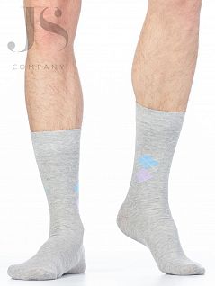 Меланжевые носки с комфортной широкой резинкой сверху Giulia JSCOMFORT MELANGE 01 (5 пар) light grey melange