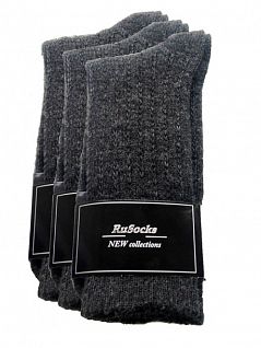 Комплект из 50  черных/серых мужских носков из шерсти премиум класса  "RuSocks" New collection M-590