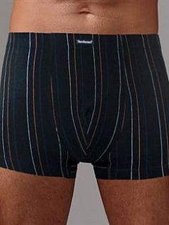 Хлопковые мужские трусы боксеры высокой посадки черного цвета в полоску Gentlemen SIGS5017