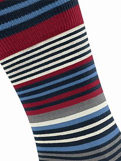 Теплые носки с согревающими свойствами Burlington 21057 Stripe SO (муж.) Темный-синий (6120)