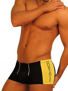 Спортивные мужские трусы хипсы Doreanse черные с жетыми вставками Fitness Collection 1599c01