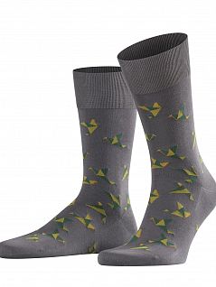 Мягкие носки с оригинальным узором Falke 13370 Paper Crane SO (муж.) Серый 3112