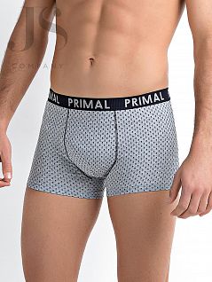 Нежные боксеры с контрастным принтом "уголки и ромбы" PRIMAL JSPRIMAL B231 boxer grigio chiaro melange prm