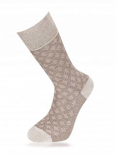Мужские носки из мерсеризованного хлопка и бамбука с добавлением полиамида и лайкры MUDOMAY LT17115 MUDOMAY бежевый (набор из 3х штук)